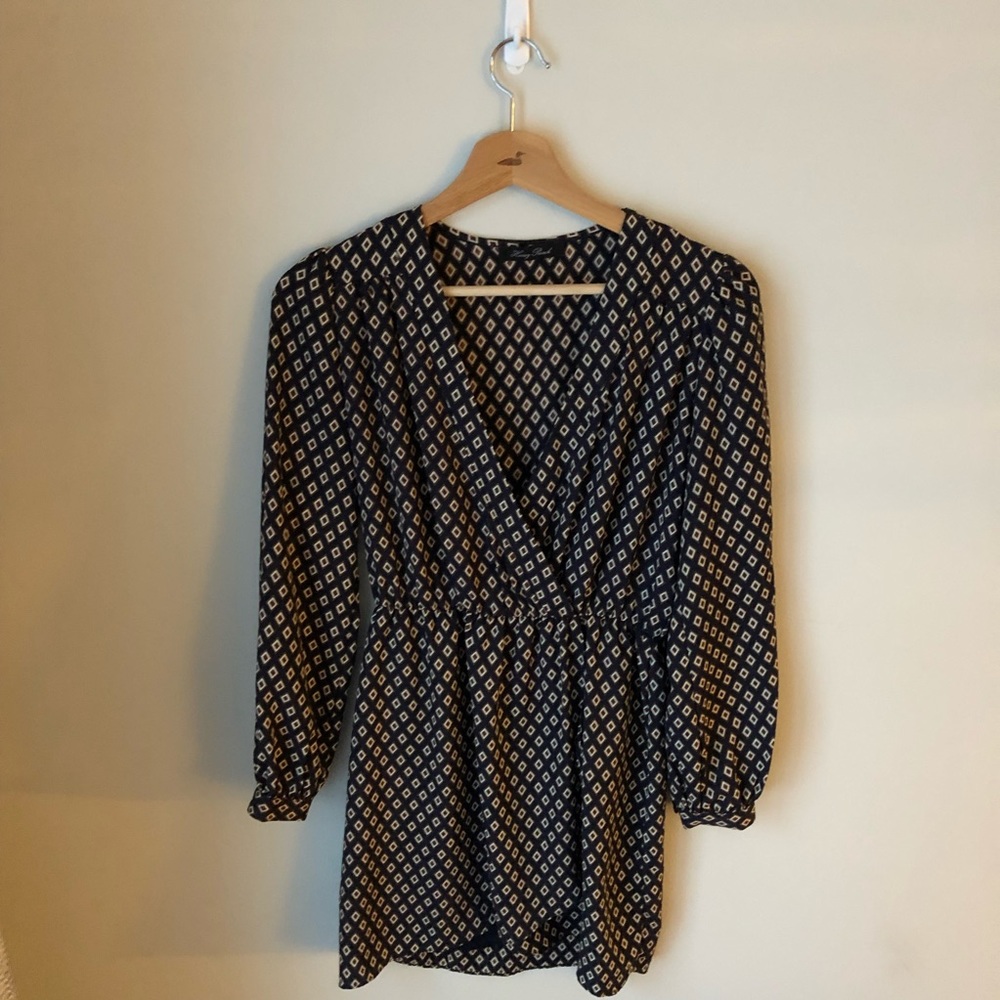 Honey Punch Navy Long Sleeve Dress